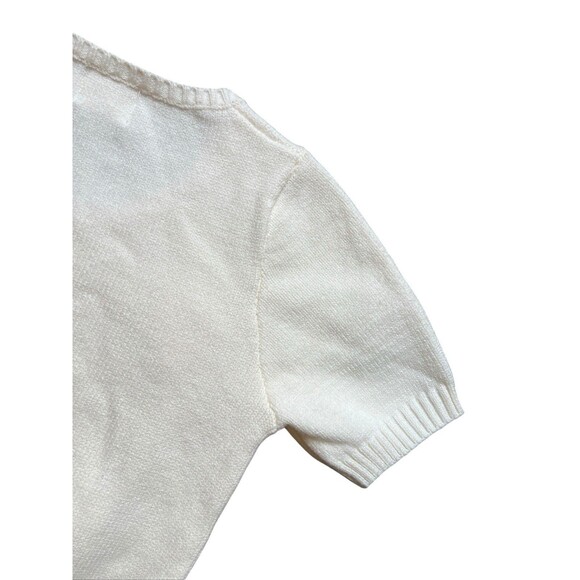 LUNA IVY Anthropologie Sweater Womens Sz XS Cream Crochet Strawberry - Picture 7 of 8